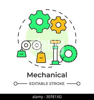 Mechanical multi color concept icon Stock Vector