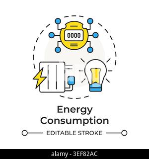 Energy consumption multi color concept icon Stock Vector