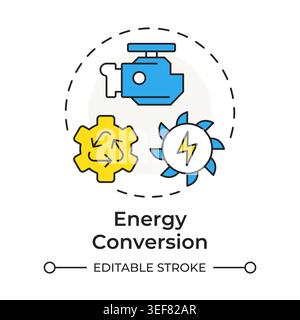 Energy conversion multi color concept icon Stock Vector