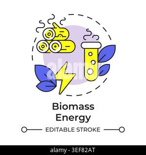 Biomass energy multi color concept icon Stock Vector
