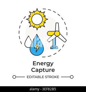 Energy capture multi color concept icon Stock Vector