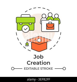 Job creation multi color concept icon Stock Vector