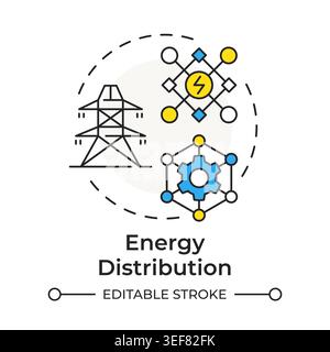 Energy distribution multi color concept icon Stock Vector