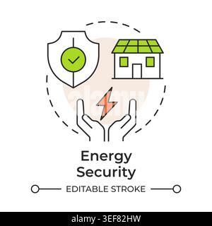 Energy security multi color concept icon Stock Vector