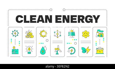 Clean energy word concept isolated on white Stock Vector