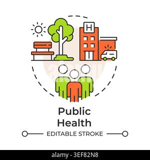 Public health multi color concept icon Stock Vector
