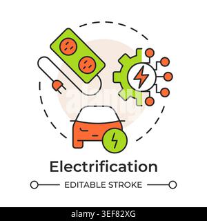 Electrification multi color concept icon Stock Vector
