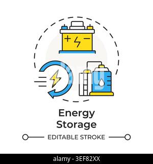 Energy storage multi color concept icon Stock Vector