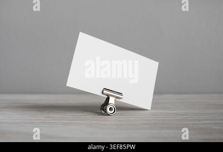 Photo of blank business card. Template for branding ID Stock Photo