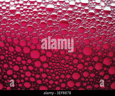 Red bubbles background. Foam bubbles macro texture Stock Photo