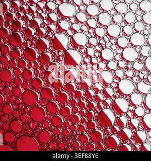 Abstract red bubbles texture. Foam bubbles macro background Stock Photo
