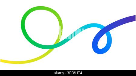 Abstract colorful wavy line with vibrant gradient flow background. Stock Vector
