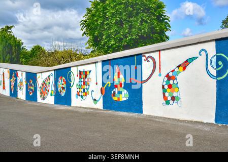Artwork by students / pupils at the Ecole Primaire Publique (Public primary school) in Preuilly-sur-Claise, Indre-et-Loire (37), France. Stock Photo