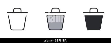 Trash Bin Icon Set Line Duotone and Filled Icons Set Editable Stroke Vector Illustration. Stock Vector