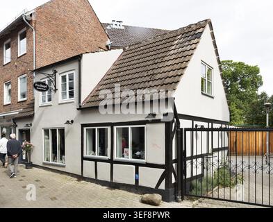 Residential and commercial building, Poststrasse, Kappeln, Schleswig-Holstein, Germany Stock Photo