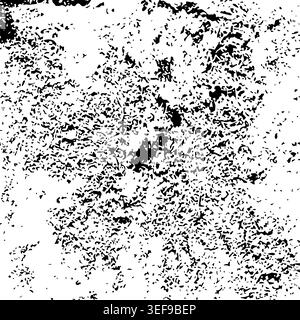 Abstract speckled black-and-white texture with irregular blotches and scattered dots, high-contrast stippled background for artistic, graphic, or desi Stock Photo