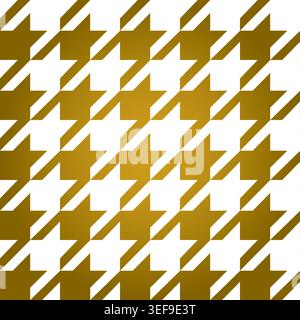 Modern Golden Geometric Houndstooth Pattern Abstract Seamless Background - Vector Design Stock Vector
