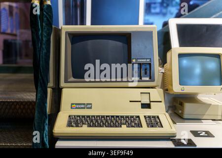 Istanbul, Turkey - March 25, 2026: Vintage Apple Computer Setup with Old Monitor Keyboard and Classic Retro Technology Design. High quality photo Stock Photo