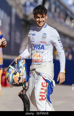 MELBOURNE, AUSTRALIA - MARCH 05 2026: Arvid Lindblad of Great Britain and Visa Cash App Racing Bulls F1 Team before the 2026 Australian Grand Prix at Stock Photo
