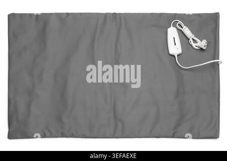 Electric heating pad on white background Stock Photo