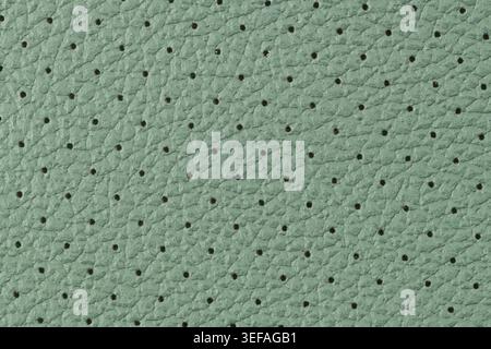 Closeup detail of green leather texture background Stock Photo