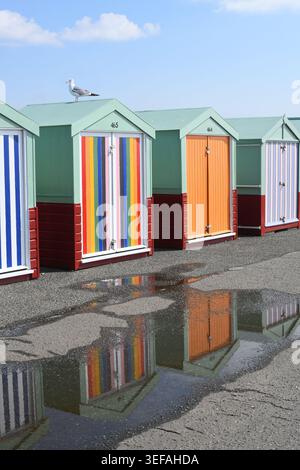 Colourful beach huts Stock Photo