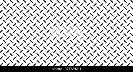 Metal plate pattern with diamond texture. Industrial steel surface for floors, perfect for construction and factory seamless design. Durable checker tread background. Stock Vector