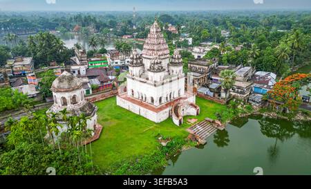 Historic Puthia Rajbari Complex showcasing architecture and landscape of Bangladesh Stock Photo