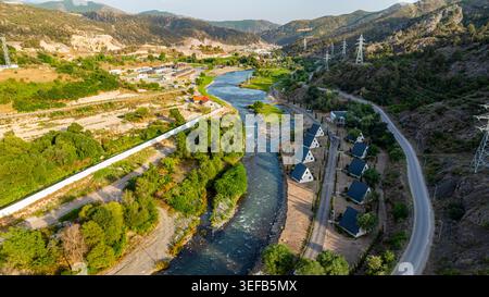 Hakari river flowing through Lachin mountain resort area in Qarabaqh Azerbaijan Stock Photo