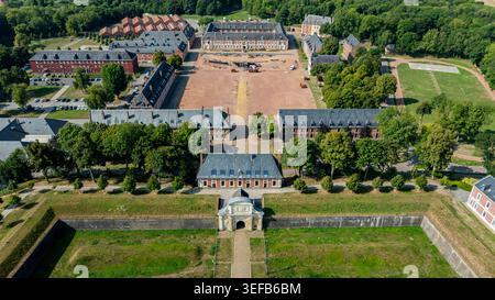 Exploring the architecture of the citadel of Arras in France from an aerial perspective Stock Photo