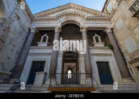 Exploring the peristyle and entrance of diocletian's quarters in split Stock Photo