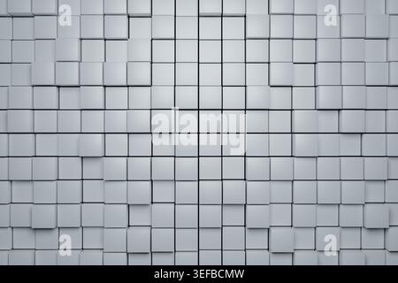 Modern minimal cubic texture with abstract white cubes and shadows. 3d rendering Stock Photo