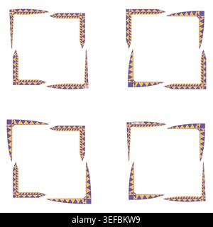 Purple dotted frame. Square point border. Abstract vector set. Creative shape. EPS 10. Stock Vector