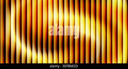 Golden glass corrugated texture background with vertical metallic stripes. Ribbed plastic gold gradient pattern. Vector illustration. Stock Vector