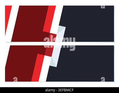 Indonesia flag banner background template illustration set isolated on white, perfect for Indonesia important days design material. Stock Vector