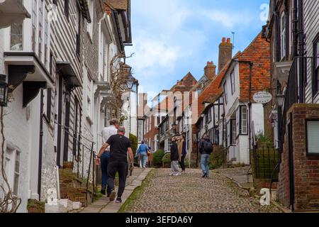 Mermaid Street in Historic Rye town in East Sussex Stock Photo