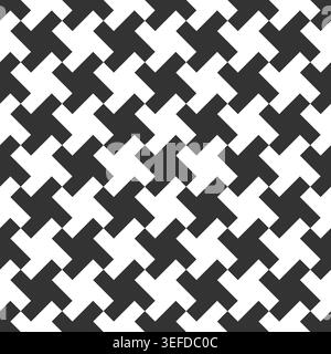 This design features a seamless vector pattern that displays grey shapes on a transparent background. The geometrical elements form an engaging, repeating arrangement. Stock Vector