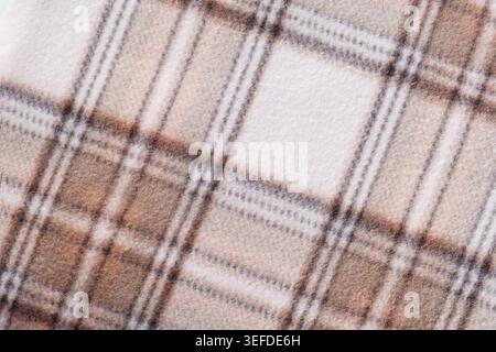 Diagonal Beige Plaid Blanket Texture Background Stock Photo