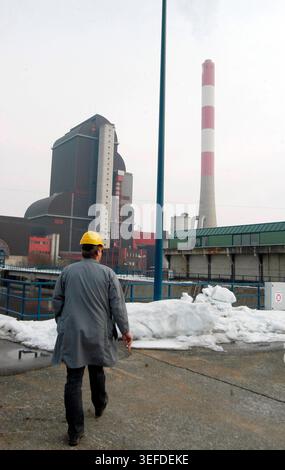 a caloric power plant or thermal power plant to generate energy a ...