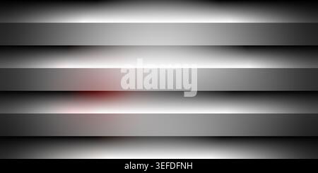 Abstract background featuring horizontal metallic stripes with a subtle red light glow effect, creating a modern and sleek industrial texture. Stock Photo