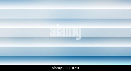 An abstract background featuring horizontal layered panels in shades of blue and white, creating a clean and modern aesthetic. Stock Photo