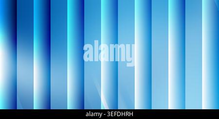 An abstract background featuring vertical stripes with a smooth blue gradient, creating a clean and refreshing visual effect. Stock Photo