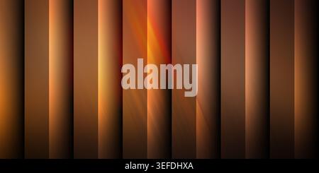 An abstract background featuring vertical stripes with a warm, glowing orange light flare effect, creating a sense of depth and warmth. Stock Photo