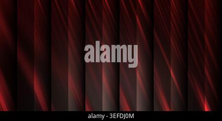 Abstract background featuring vertical panels with intense red light streaks and diagonal motion blur effects. Stock Photo