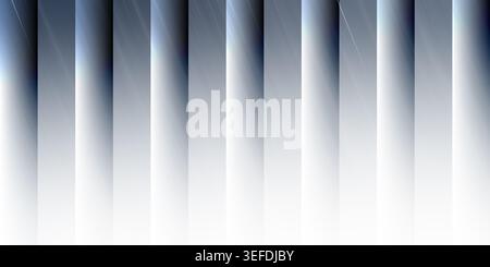 An abstract background composed of vertical stripes with a sleek, metallic appearance and subtle light reflections in shades of gray and white. Stock Photo