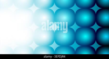 A modern abstract background featuring a grid of soft, glowing blue spheres with a smooth radial gradient effect, creating a sense of depth and volume Stock Photo
