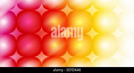 A vibrant abstract background featuring a grid of rounded squares with a smooth gradient transition from pink and red to yellow and white, creating a Stock Photo