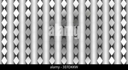 A seamless abstract pattern featuring a grid of diamond shapes with a subtle grey gradient, set against a grey background. Stock Photo