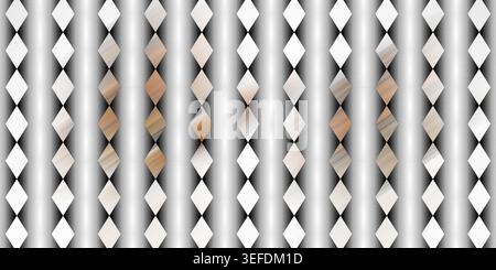 Repeating diamond shapes on a grey and white gradient background, with central diamonds featuring warm brown and tan tones. Stock Photo