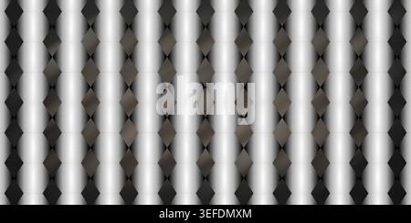 A seamless digital background featuring vertical white and grey gradient stripes overlaid with a repeating pattern of dark diamond shapes. Stock Photo
